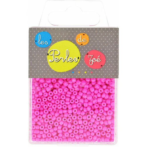 Perles de verre 8/0 rose fluo boite de 40g