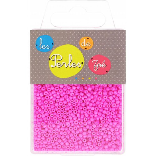 Perles de verre 12/0 rose fluo boite de 40g