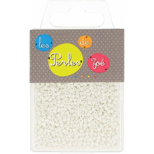 Perles de verre 12/0 blanches boite de 40g