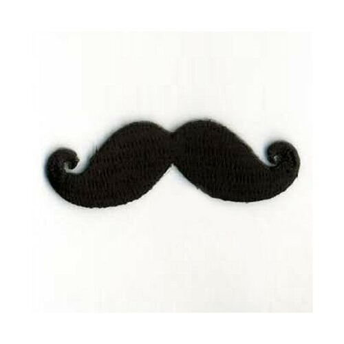 Ecusson thermocollant moustache noire 5cmx1.5cm