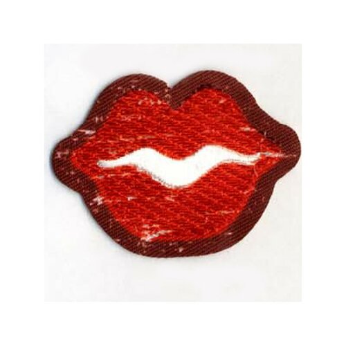Ecusson pop art motif bouche 5cmx3.8cm