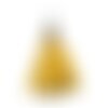 Pendentif pompon satin froissé - jaune 504-1638