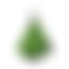 Pendentif pompon satin froissé - vert 536-1638