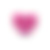 Bouton coeur translucide couleur fuchsia 9mm