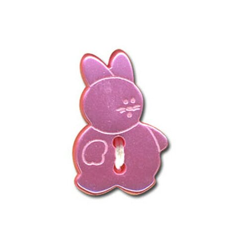 Bouton en forme de lapin couleur rose 20mm