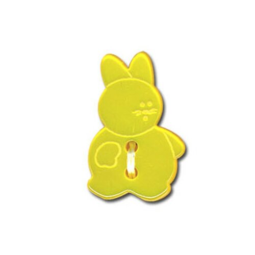 Bouton en forme de lapin couleur jaune 20mm