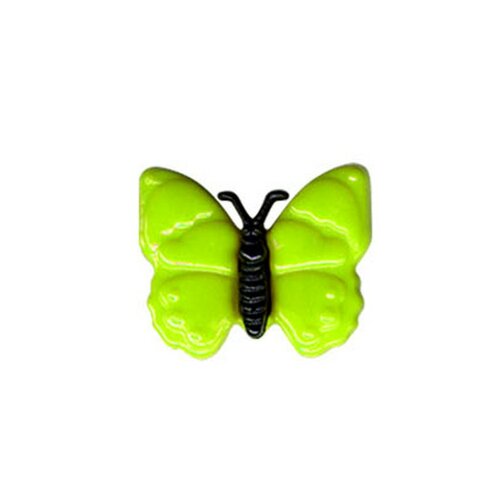 Bouton en forme de papillon couleur vert 18mm