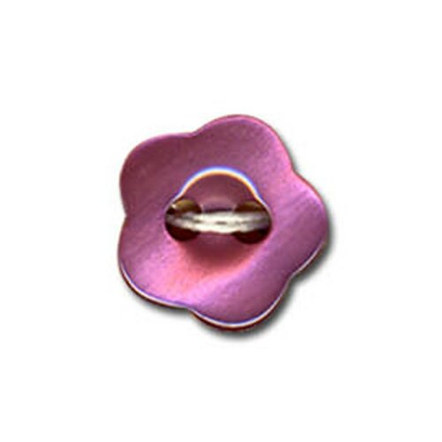 Bouton en forme de violette couleur rose 12mm