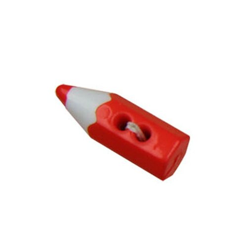 Bouton en forme de crayon couleur rouge 0,7cm x 2cm