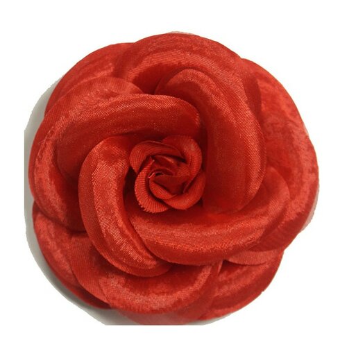 Broche fleur camélia rouge 8cm