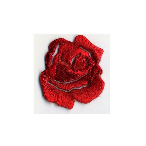 Ecusson thermocollant petite rose rouge 3cmx3.5cm