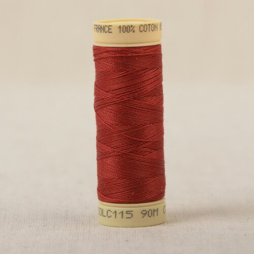 Bobine fil coton 90m fabriqué en france - rouge coquelico c115