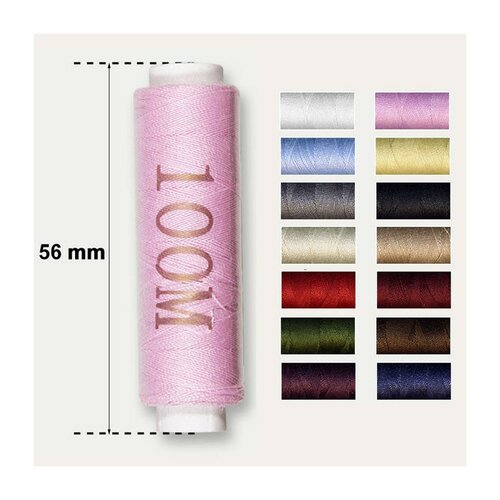 Bobine de fil polyester de 100m - rose 079-513