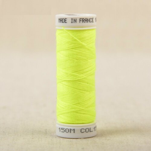 Fil jaune fluo polyester 150m made in france oeko-tex