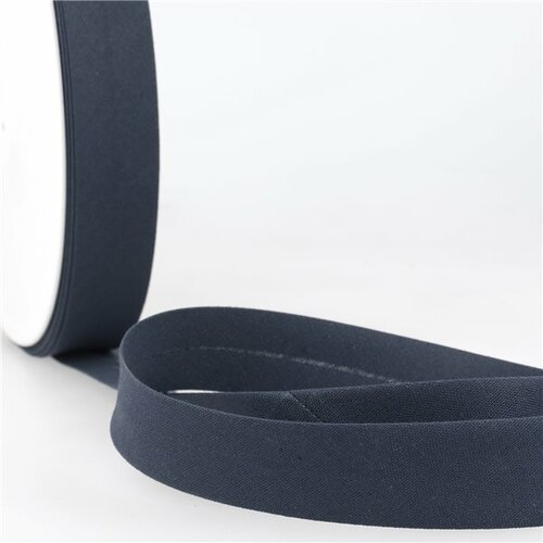Biais replié tout textile bleu foncé au mètre fabriqué en france