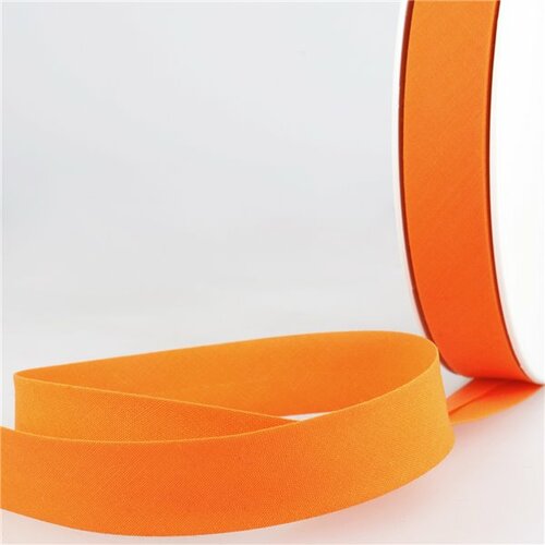 Biais replié tout textile orange au mètre fabriqué en france