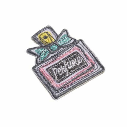 Lot de 3 écussons thermocollants parfum perfume 4,5cm x 3,5cm