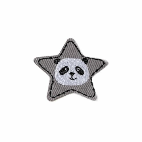 Ecusson thermocollant animaux stars panda 4cm x 4cm