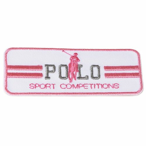 Ecusson thermocollant polo sport blanc 3cm x 7cm