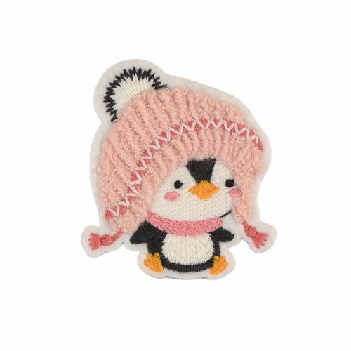 Ecusson thermocollant polaire pingouin 6cm x 5cm