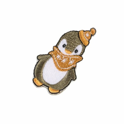 Ecusson thermocollant animaux hiver pingouin 5,5cm x 3cm