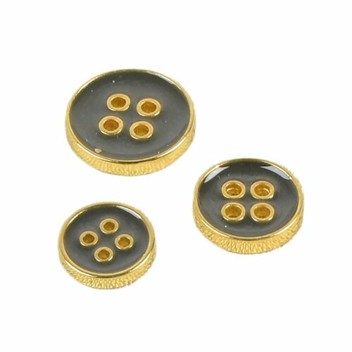 Lot de 6 boutons laqués gris