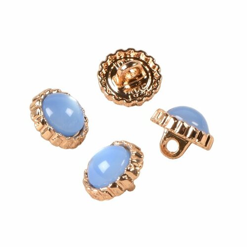 Lot de 6 boutons bijou perle bleu ciel 11mm