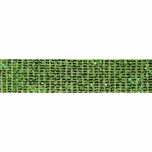Planchette 10m galon lurex thermocollant vert 23mm
