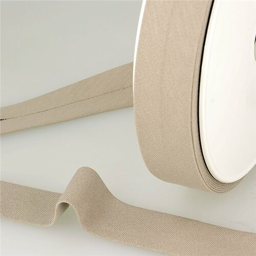 Bobine 20m biais 27mm 100% coton bio-organic beige