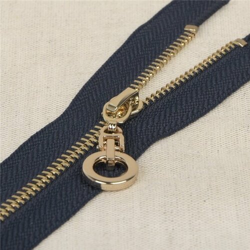 Fermeture unie non séparable zip rond - marine