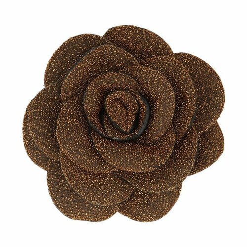 Broche fleur metallisée rouille 10cm