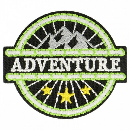 Lot de 3 écussons thermocollants luminescent blason aventure 5 cm x 5,5 cm