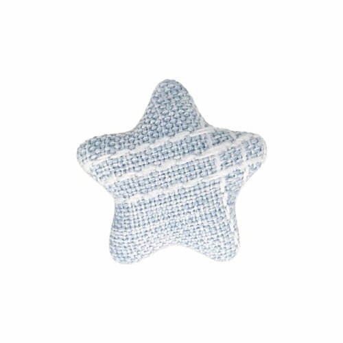 Bouton étoile tissus 24mm bleu