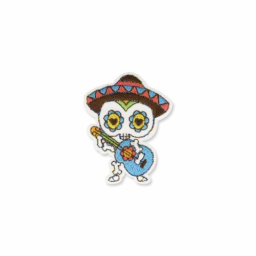 Ecusson thermocollant mexique garcon squelette 4x5cm