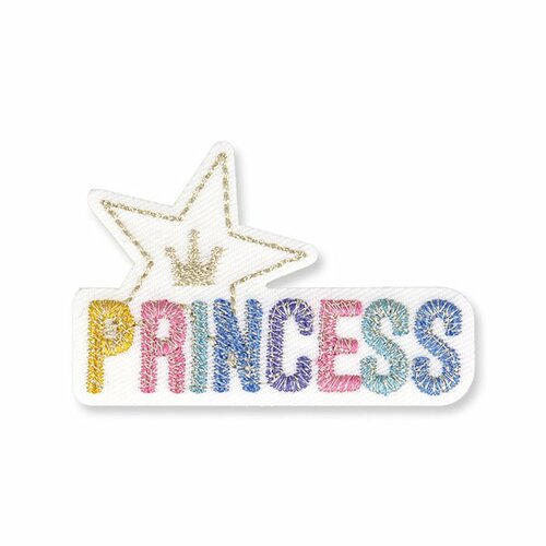 Ecusson thermocollant girly princess 3,5x5cm