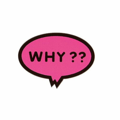 Broche "why" 38x27mm fuchsia