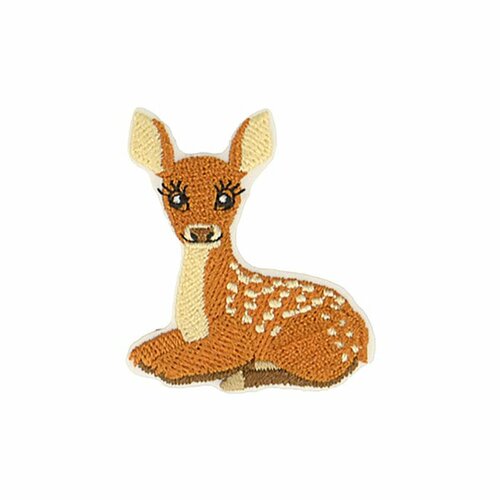 Ecusson thermocollant biche assise 4x4cm
