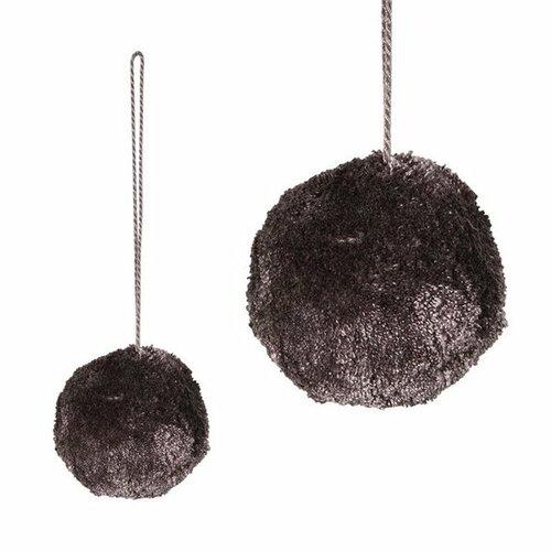 Lot de 6 pompons ronds 60mm gris mauve