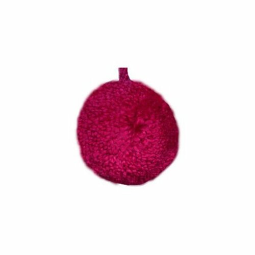 Lot de 12 pompons ronds 40mm fuchsia