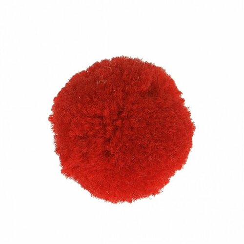 Lot de 9 pompons doux rouge 25mm