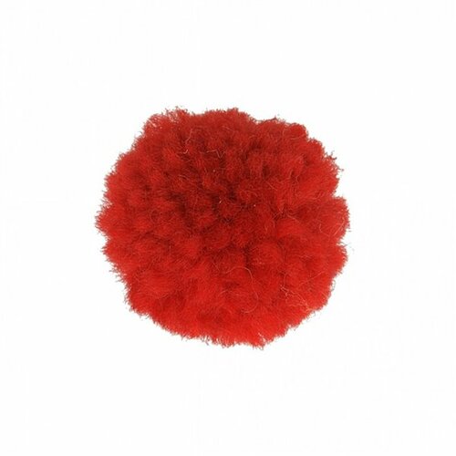 Lot de 12 pompons bouclés rouge 25mm