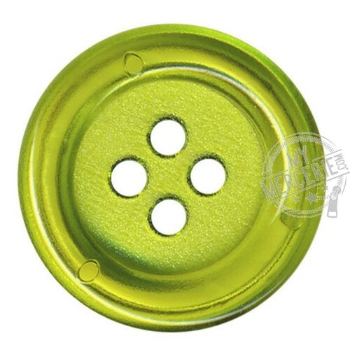Lot de 6 boutons clown transparent couleur anis 34mm