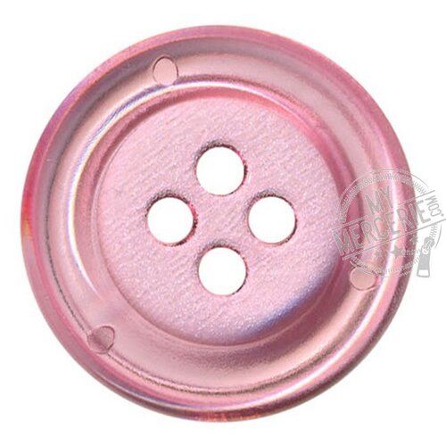 Lot de 6 boutons clown transparent couleur rose 9mm