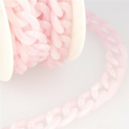 Bobine 5m chaîne plastique brillant rose clair 20mm