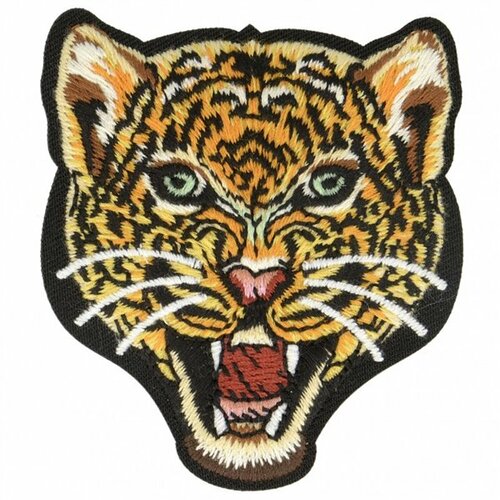 Ecusson thermocollant jungle léopard 6,5 cm x 6,5 cm