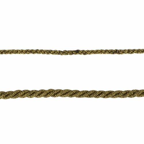 Bobine 25m cordelière lurex et coton or antique 3mm