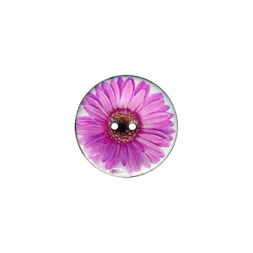 Bouton coco décoré marguerite 43mm