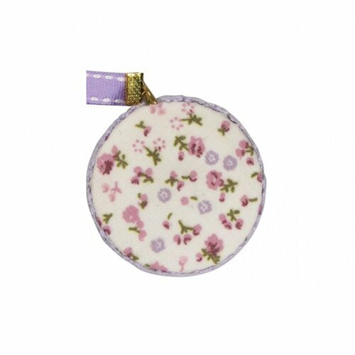 Mètre ruban fleurs mauves 6cm