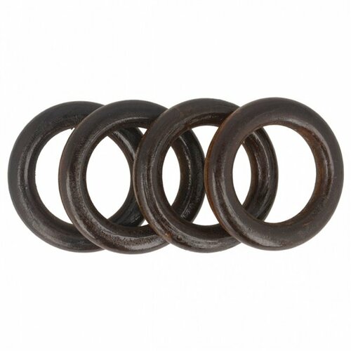 Lot de 4 anneaux de sac en bois 4,4cm marron