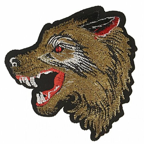 Ecusson thermocollant grand loup xl 8cmx8cm